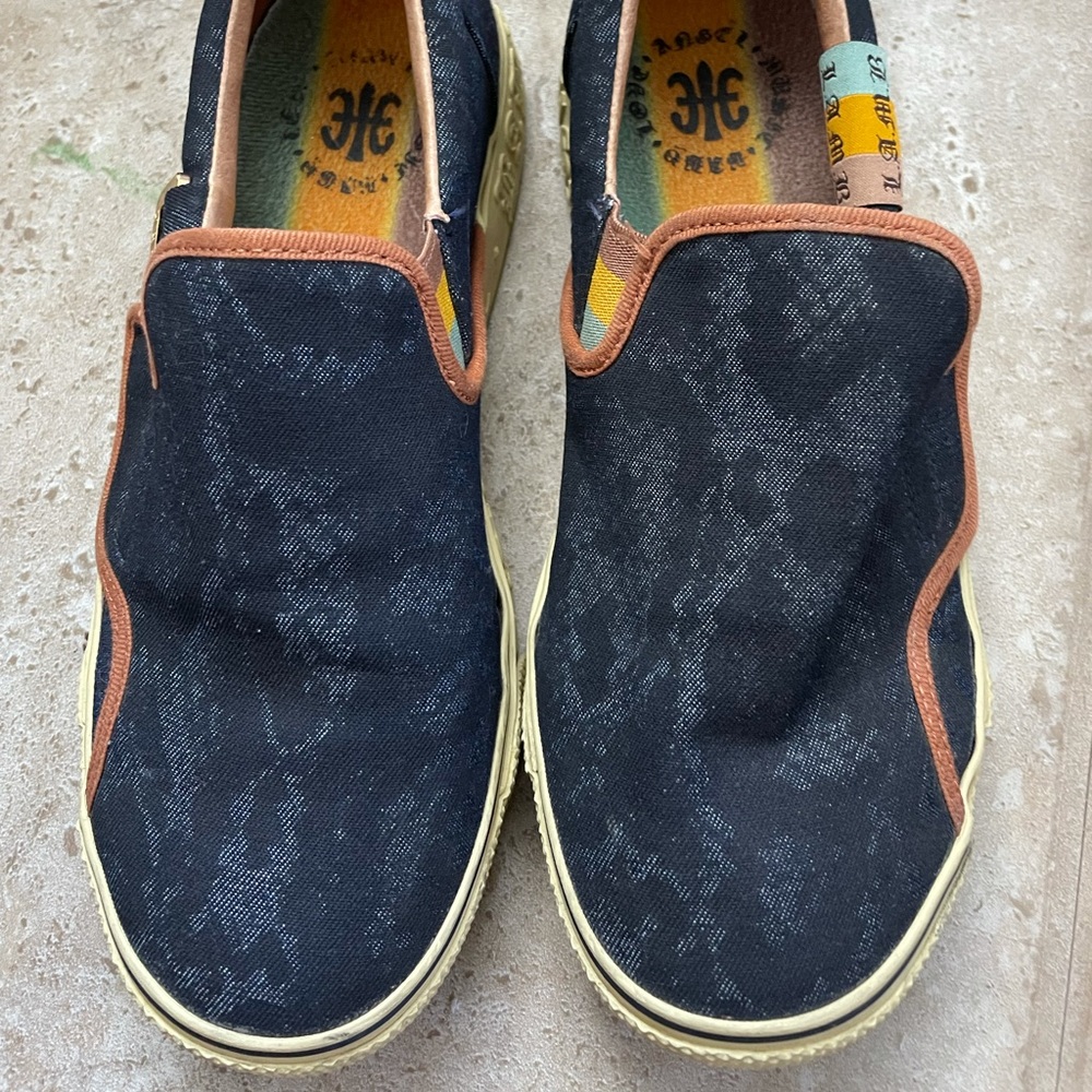 L.A.M.B snakeskin print slip on sneakers